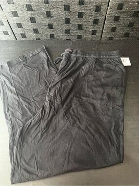 Andrew Scott Men's 4X Lounge Pants Black Drawstring Pockets 100% Cotton